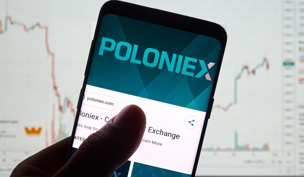Logo del exchange de Bitcoin Poloniex en dispositivo móvil